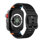 Wave Texture Stitched Color Buckle Silicone Watch Band