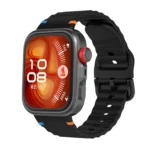Wave Texture Stitched Color Buckle Silicone Watch Band - Image 3