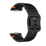 Wave Texture Stitched Color Buckle Silicone Watch Band - Image 4