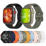 Wave Texture Stitched Color Buckle Silicone Watch Band - Image 2