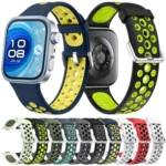 Round Holes Two Color Silicone Watch Band - Image 2