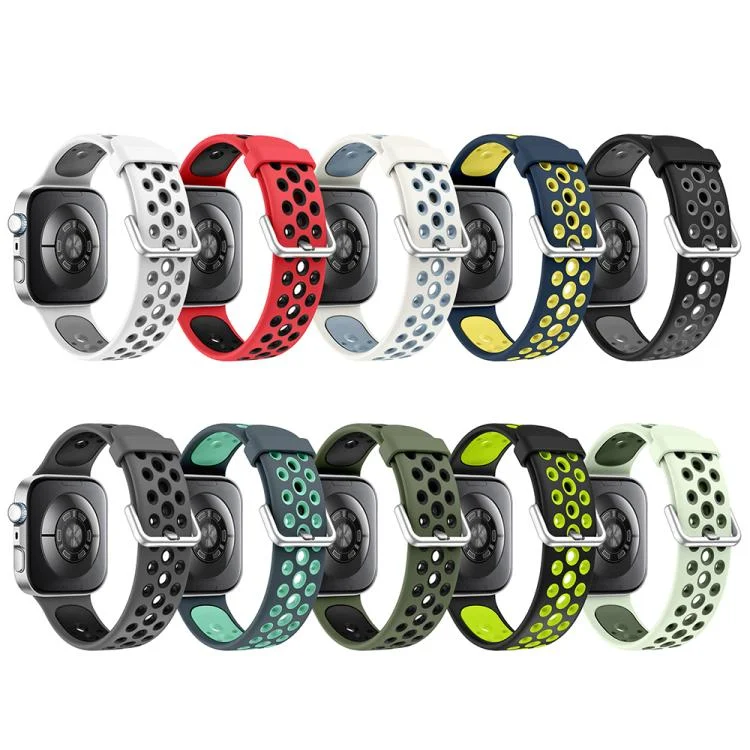 SYA0029805_B2.webp Round Holes Two Color Silicone Watch Band - Image 3