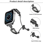 U-Shaped Diamond Bracelet Zinc Alloy Watch Band, For Apple Watch 46mm / 49mm / 45mm / 44mm, For Apple Watch 42mm / 41mm / 40mm / 38mm - Image 5