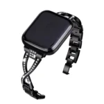 Crossed Diamond Zinc Alloy Watch Band, For Apple Watch 46mm / 49mm / 45mm / 44mm, For Apple Watch 42mm / 41mm / 40mm / 38mm