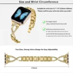 Crossed Diamond Zinc Alloy Watch Band, For Apple Watch 46mm / 49mm / 45mm / 44mm, For Apple Watch 42mm / 41mm / 40mm / 38mm - Image 3