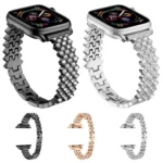 Rhombic Diamond Zinc Alloy Watch Band, For Apple Watch 46mm / 49mm / 45mm / 44mm, For Apple Watch 42mm / 41mm / 40mm / 38mm - Image 2