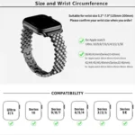 Rhombic Diamond Zinc Alloy Watch Band, For Apple Watch 46mm / 49mm / 45mm / 44mm, For Apple Watch 42mm / 41mm / 40mm / 38mm - Image 4