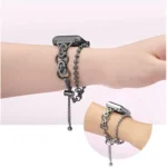 Double Circle Beaded Chain Zinc Alloy Watch Band, For Apple Watch 46mm / 49mm / 45mm / 44mm, For Apple Watch 42mm / 41mm / 40mm / 38mm - Image 8