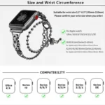 Double Circle Beaded Chain Zinc Alloy Watch Band, For Apple Watch 46mm / 49mm / 45mm / 44mm, For Apple Watch 42mm / 41mm / 40mm / 38mm - Image 5