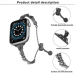 Wings Crushed Diamonds Zinc Alloy Watch Band, For Apple Watch 46mm / 49mm / 45mm / 44mm, For Apple Watch 42mm / 41mm / 40mm / 38mm - Image 5