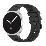 Black Buckle Round Tail Silicone Watch Band