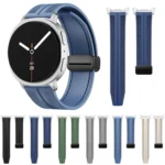 Fold Magnetic Buckle Hybrid Nylon Silicone Watch Band - Image 2