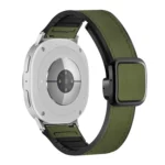 Square Magnetic Buckle Leather Skin Silicone Watch Band