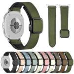 Square Magnetic Buckle Leather Skin Silicone Watch Band - Image 2