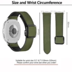 Square Magnetic Buckle Leather Skin Silicone Watch Band - Image 3