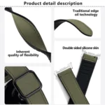 Square Magnetic Buckle Leather Skin Silicone Watch Band - Image 4