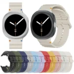 Rhombic Texture Bezel and Wavy Grain Stitched Color Buckle Silicone Watch Band - Image 2