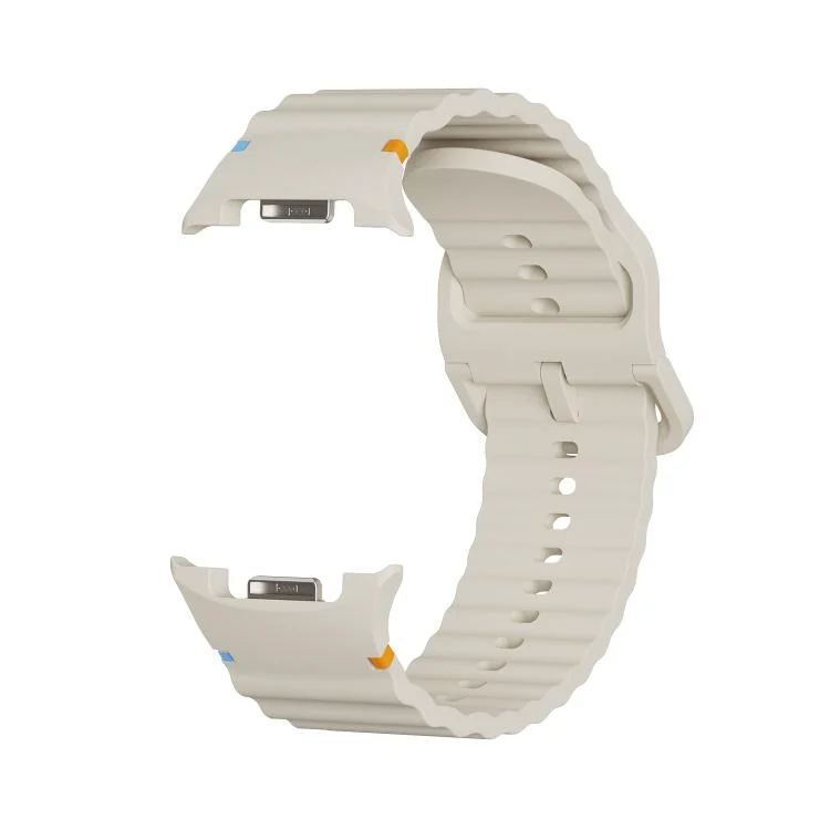 SYA002998202A_3.webp Diamond Bezel and Wavy Grain Stitched Color Buckle Silicone Watch Band - Image 6