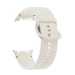 Diamond Bezel and Wavy Grain Stitched Color Buckle Silicone Watch Band - Image 7