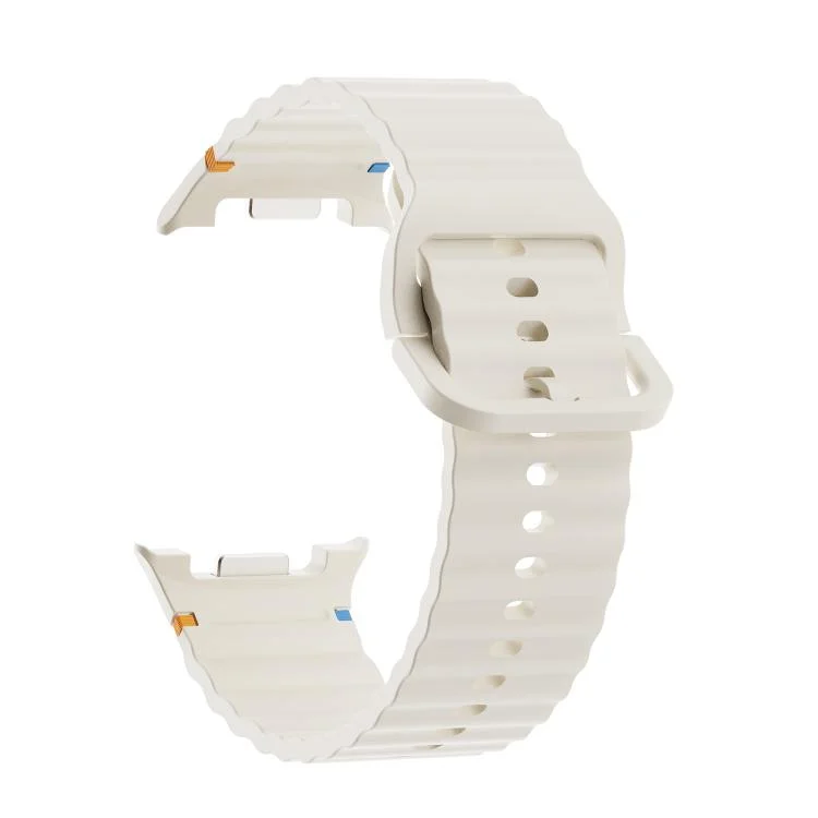 SYA002998202A_4.webp Diamond Bezel and Wavy Grain Stitched Color Buckle Silicone Watch Band - Image 7