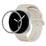 Speed Bezel and Wavy Grain Stitched Color Buckle Silicone Watch Band
