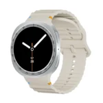 Speed Bezel and Wavy Grain Stitched Color Buckle Silicone Watch Band - Image 4