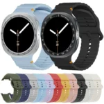 Speed Bezel and Wavy Grain Stitched Color Buckle Silicone Watch Band - Image 2