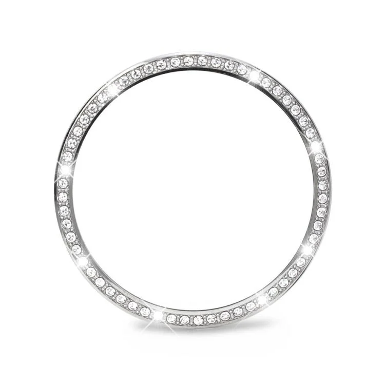 SYA003000601A_2.webp Diamond Bezel and Black Reverse Buckle Silicone Watch Band - Image 5