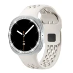 Diamond Bezel and Black Reverse Buckle Silicone Watch Band - Image 4