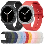 Speed Bezel and Solid Color Stitched Silicone Watch Band - Image 2