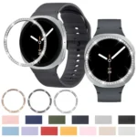 Diamond Bezel and Solid Color Stitched Silicone Watch Band - Image 2