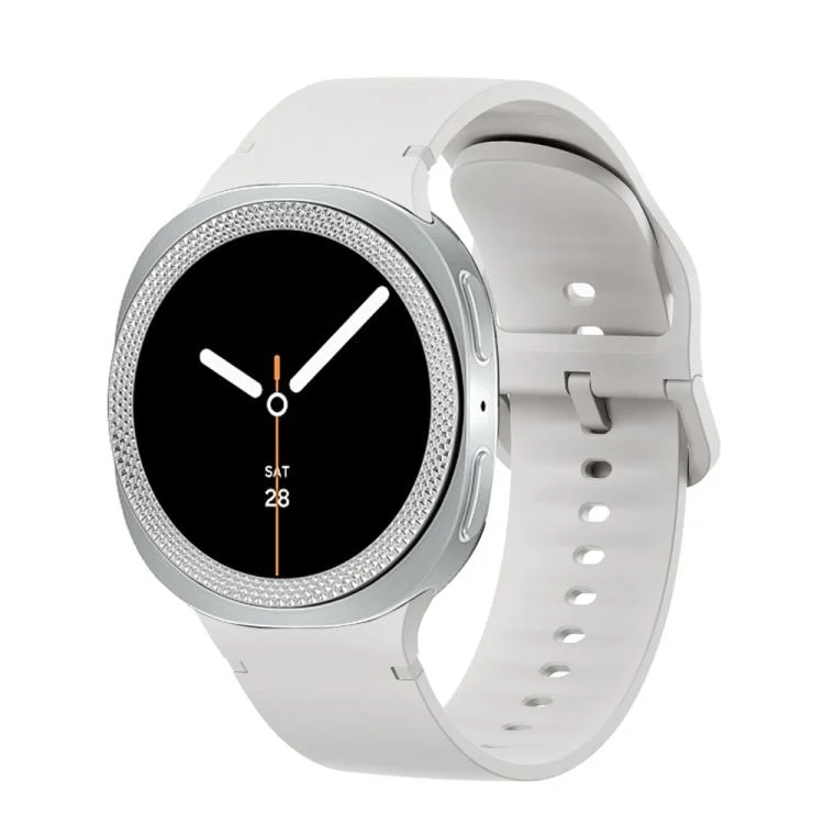 SYA003001502A_1.webp Rhombic Texture Bezel and Solid Color Stitched Silicone Watch Band - Image 4