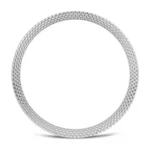 Rhombic Texture Bezel and Solid Color Stitched Silicone Watch Band - Image 5