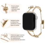 Copper-Inlaid Butterfly Zircon Bracelet Watch Band, For Apple Watch 46mm / 49mm / 45mm / 44mm, For Apple Watch 42mm / 41mm / 40mm / 38mm - Image 6