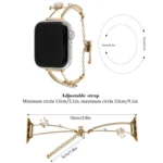 Copper-Inlaid Butterfly Zircon Bracelet Watch Band, For Apple Watch 46mm / 49mm / 45mm / 44mm, For Apple Watch 42mm / 41mm / 40mm / 38mm - Image 7