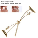 Copper-Inlaid Bear Zircon Bracelet Watch Band, For Apple Watch 46mm / 49mm / 45mm / 44mm, For Apple Watch 42mm / 41mm / 40mm / 38mm - Image 5