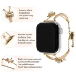 Copper-Inlaid Bear Zircon Bracelet Watch Band, For Apple Watch 46mm / 49mm / 45mm / 44mm, For Apple Watch 42mm / 41mm / 40mm / 38mm - Image 6