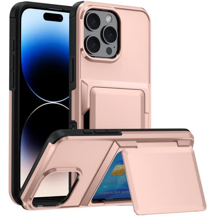 Kalebol Flip Card Wallet Holder Shockproof Phone Case, For iPhone 15 Pro, For iPhone 14 Pro, For iPhone 14 Pro Max