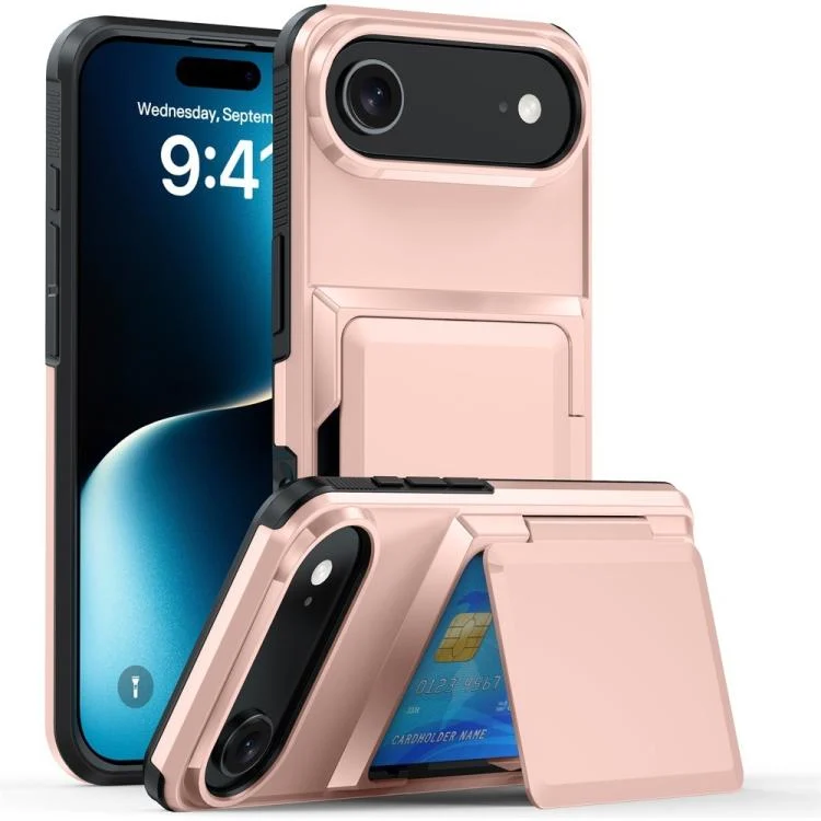 Kalebol Flip Card Wallet Holder Shockproof Phone Case, For iPhone 17 Air, For iPhone 16 Pro Max, For iPhone 16 Pro