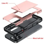 Kalebol 2 in 1 Shockproof Sliding Card Slot Phone Case, For iPhone 13 Pro - Image 9