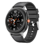 Metal Head Leather Skin Silicone Watch Band