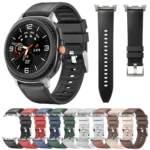 Metal Head Leather Skin Silicone Watch Band - Image 2