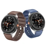 Metal Head Leather Skin Silicone Watch Band - Image 3