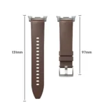 Metal Head Leather Skin Silicone Watch Band - Image 4