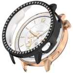 Single Row Diamond Half Coverage Hollow PC Watch Protective Cover