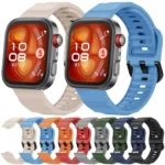 Wave Black Buckle Silicone Watch Band - Image 2