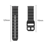 Wave Black Buckle Silicone Watch Band - Image 3