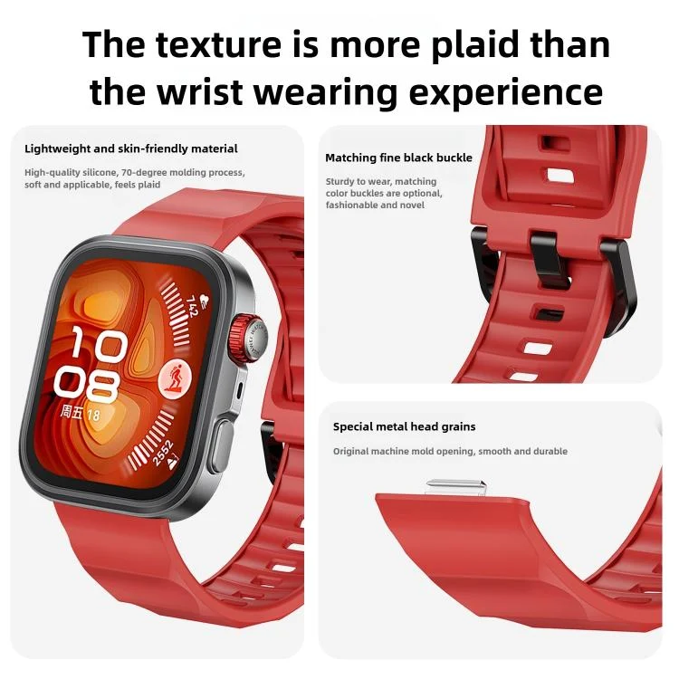 SYA0030220_B5.webp Wave Black Buckle Silicone Watch Band - Image 6