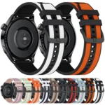 Vertical Stripe Texture Two Color Silicone Watch Band - Image 2