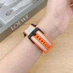 Vertical Stripe Texture Two Color Silicone Watch Band - Image 6